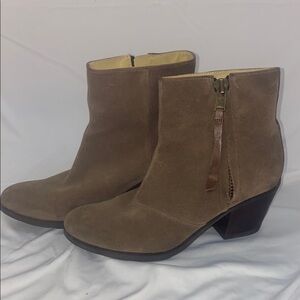 Bussola Brown Ankle Booties with Chunky Heel, Size 41